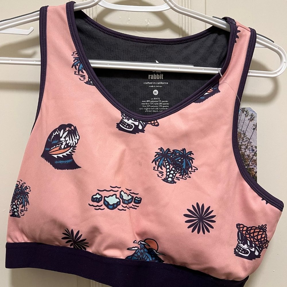Run In Rabbit Sports Bra With Phone Holder NWT